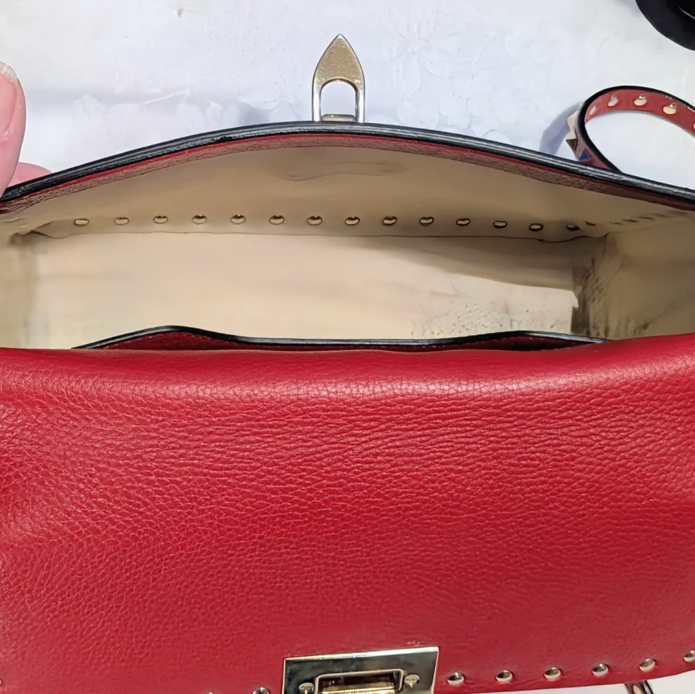 Valentino Garavani Sm. Rockstud Chain Flip Lock Flap Leather Bag - The SIGNATURE